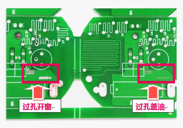 過孔蓋油與過孔開窗的區別